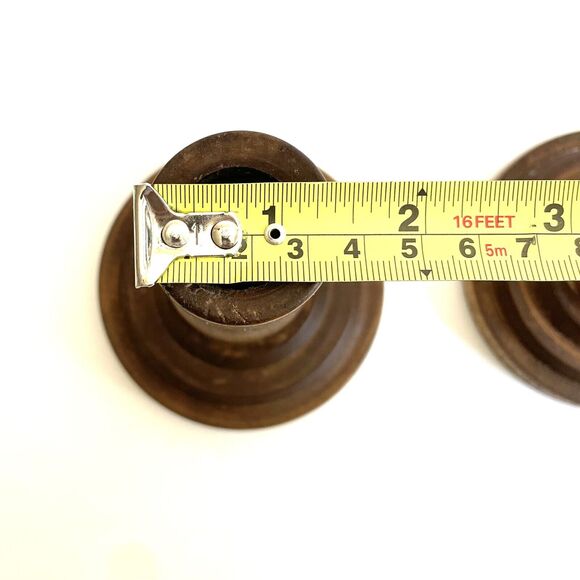 Vintage Wooden pair(2) Of Candle Holders Mid Century Modern Farmhouse Decor - Picture 9 of 9